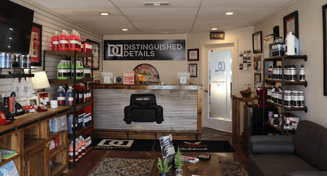 Storefront Interior Interior of a storefront of Distinguished Details at 130th & University