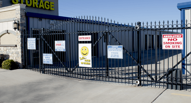 A-Plus Super Storage has 24/hr automatic gates.